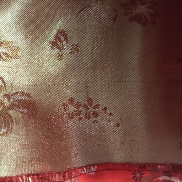 VINTAGE Red And Gold Floral Pencil Skirt Size 3 - Picture 6 of 6